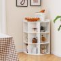 White 3-Tier Corner Cabinet with Charging Station for Bedroom - Image 5