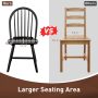 Set of 2 Vintage Wood Chair with Spindle Back for Dining Room - Black - Image 6