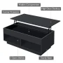 Hommpa Lift Top Coffee Table with Hidden Compartment High Gloss Black Coffee Tables LED Center Rising Cocktail Table for Living Room Accent Furniture - Image 6