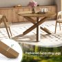 47 Inches Round Dining Table with Solid Acacia Wood Legs for 4-6 Person - Image 6
