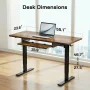 55" x 24" Electric Standing Desk with Keyboard Tray, Height Adjustable Sit Stand up Desk with Headphone Hook & 4 Height Memory Pre-Set for Home Office, Rustic Brown - Image 6