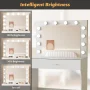 Vanity Table Set with Lighted Mirror,Makeup Vanity with Lights, Large Drawer Sturdy Wood Vanity, White - Image 5