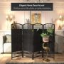 4 ft. Short Fiber Weave Folding Screen - Dark Beige - 4 Panels - Image 6