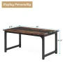 63 in. Rectangular Brown Wood Computer Desk Study Writing Table for Home Office - Image 3