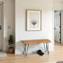 Hairpin 36 in. Brown Natural Live Edge Wood with Metal Dining Bench - Image 5