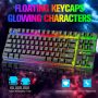 Wireless Gaming Keyboard and Mouse Combo with 87 Key Rainbow LED Backlight Rechargeable 3800mAh Battery Mechanical Feel Anti-ghosting Ergonomic Waterproof RGB Mute Mice for Computer PC Gamer (Black) - Image 2