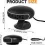 2 in1 Fast Heating and Cooling Car Heaters , Portable Car Heater,12v Car Heater and Defroster, Car Heater That Plugs into Cigarette Lighter 360°Degree Defroster with Rotatable Suction Holder - Image 3