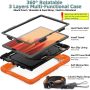 SEYMAC stock Case for Samsung Tab A7 10.4’’ T500/T505/T507 with Screen Protector for Kids Pen Holder [360 Rotate Hand Strap/Stand], Drop-Proof Case for Galaxy Tab A7 10.4 Inch (Black+Orange) - Image 5