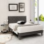 Full Size Upholstered Platform Bed with Tufted Headboard - Image 2