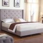 HomeLife furBed00007_Cloth_LightGrey_Full Platform Bed, Grey - Image 2