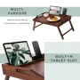Rossie Home Bamboo Bed Tray / Lap Desk with Phone Holder, Medium, Java - Image 4