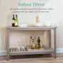 Best Choice Products 48in 2-Shelf Indoor Outdoor Wooden Console Table Multifunctional Buffet Bar Storage - Gray - Image 3