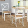 TMS Virginia Indoor Cross-Back Dining Chair, Set of 2, White/Natural - Image 3