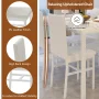 Dining Room Table Set for 4, Compact Kitchen Table and Chairs Set, Including 4 Upholstered Chairs, Marble Tabletop Rectangular Table, White - Image 2