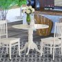 East West Furniture DLGR3-WHI-W 3 Piece Small Kitchen Table Set-Kitchen Table and 2 Kitchen Chairs - Image 2