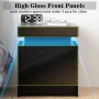 Hommpa Modern LED Nightstand with 2 Drawers High Gloss Led Light Bedside Table Storage Black Night Table with Lights End Side Table with Drawer for Bedroom 20.5" Tall (1-pack) - Image 6