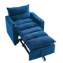 Aukfa Sleeper Sofa Chair Bed with Thick Pad and Cup Holders, Convertible Pull Out Sofa Couch, Blue - Image 6