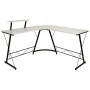 Emma + Oliver L-Shaped Computer White Desk, Gaming Desk, Home Office Desk, Black Frame - Image 2