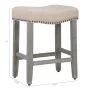 WestinTrends 24 inch Counter Stool for Island, Kitchen Dining, Bar, with Solidwood Leg, Beige - Image 4