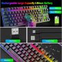 Wireless Gaming Keyboard and Mouse Combo with 87 Key Rainbow LED Backlight Rechargeable 3800mAh Battery Mechanical Feel Anti-ghosting Ergonomic Waterproof RGB Mute Mice for Computer PC Gamer (Black) - Image 4