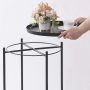 OVICAR Metal Tray End Table, Round Accent Coffee Side Table, Anti-Rust and Waterproof Outdoor Small Side Table, Indoor Modern Sofa Side Table Bedside Table for Living Room Bedroom Balcony - Image 3