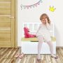 4 Pieces Kids Wooden Activity Table and Chairs Set with Storage Bench and Study Desk - Image 6