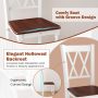 Set of 2/4 Wooden Farmhouse Kitchen Chairs with Rubber Wood Seat - Image 5