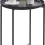 OVICAR Metal Tray End Table, Round Accent Coffee Side Table, Anti-Rust and Waterproof Outdoor Small Side Table, Indoor Modern Sofa Side Table Bedside Table for Living Room Bedroom Balcony - Image 4