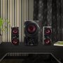 beFree Sound BFS-99X 2.1 Channel Multimedia Entertainment Shelf Bluetooth Speaker System in Red - Image 6