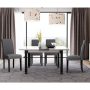 Set of 2 Fabric Upholstered Dining Chairs with Nailhead - Image 5