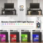 Homall 70 Inch TV Stand with Remote LED Lights,White Modern Entertainment Center - Soft-Close Drawers & Adjustable Shelves for Living Room - Image 2