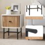 Mid-century Modern Nightstand with Sliding Doors and Storage Cabinet - Image 6