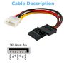 Molex to SATA Power Cable Splitter Adapter Extension 8" 20cm - Image 6