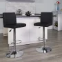 Adjustable Height Black Cushioned Bar Stool - Image 2