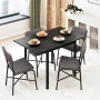 Mainstays 3-Piece Drop Leaf Table and Dining Chair Set, Black - Image 4