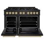 ZLINE - 48 in. Wide 8 Burner Autograph Select Dual Fuel Freestanding Range with Bronze Accents - Black Stainless Steel - Image 3