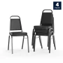 Flash Furniture Hercules Series Adult Size Trapezoidal Stacking Banquet Chairs, Set of 4, Black - Image 3
