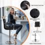 Bar Stools Adjustable Counter Stool Bar Chairs Swivel Barstool Set of 2 Black - Image 5