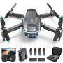 GPS Drone F194 with Camera for Adults 4K , AUOSHI Foldable Drone for Beginners with Auto Return Home, Optical Flow Positioning, Follow Me, Brushless Motor, 2 Batteries - Image 1