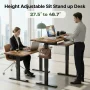 55" x 24" Electric Standing Desk with Keyboard Tray, Height Adjustable Sit Stand up Desk with Headphone Hook & 4 Height Memory Pre-Set for Home Office, Rustic Brown - Image 3