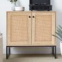 Best Choice Products 2-Door Rattan Storage Cabinet, Accent Furniture, Cupboard w/ Non-Scratch Foot Pads - Natural - Image 3