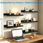 Sindcom 16inch Floating Shelves for Wall, Wall Shelves for Decor Storage, Wall Mounted Wood Shelves for Bedroom, Living Room, Bathroom, Kitchen, Picture Ledge Shelves, 5 Pack, Black - Image 6