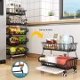 CarolynDesign Kitchen Storage Baskets Black Iron Wire Storage Bins with Wheels and Feet, Stackable Vegetable Storage Baskets (6-Tier Baskets) - Image 2