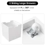 Homfa Kids Toy Storage Organizer, 5 Cubby Children Bookcase and Bookshelf with 4 Drawer on Wheels for Playroom, White - Image 3