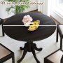 Wooden Dining Table with Round Tabletop and Trestle Legs - Black - Image 5