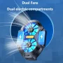 Dual Fan Rechargeable Mobile Phone Cooler for Android IOS PUBG Gaming Radiator Game Cooler Portable Cooling Fan with Blue Light - Image 4