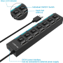 Cable Extensor Divisor De Alta Velocidad Alimentado Por LED HUB USB 2.0 De 7 Pue - Image 4