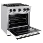 ZLINE - 30 in. Wide 4 Burner 4.2 cu. ft. Autograph Classic Dual Fuel Freestanding Range with Black Accents - White Matte - Image 3