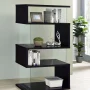Emelle 63-inch 4-shelf Glass Panel Bookshelf Black - Image 6