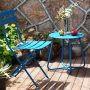Grand patio E-Coated Steel Side Table, Weather- Resistant Outdoor 18” Round End Table Accent Table for Bistro Balcony Apartment, Peacock Blue - Image 3